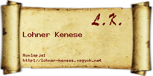 Lohner Kenese névjegykártya